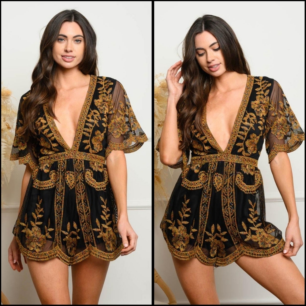 Laced Colorful Romper